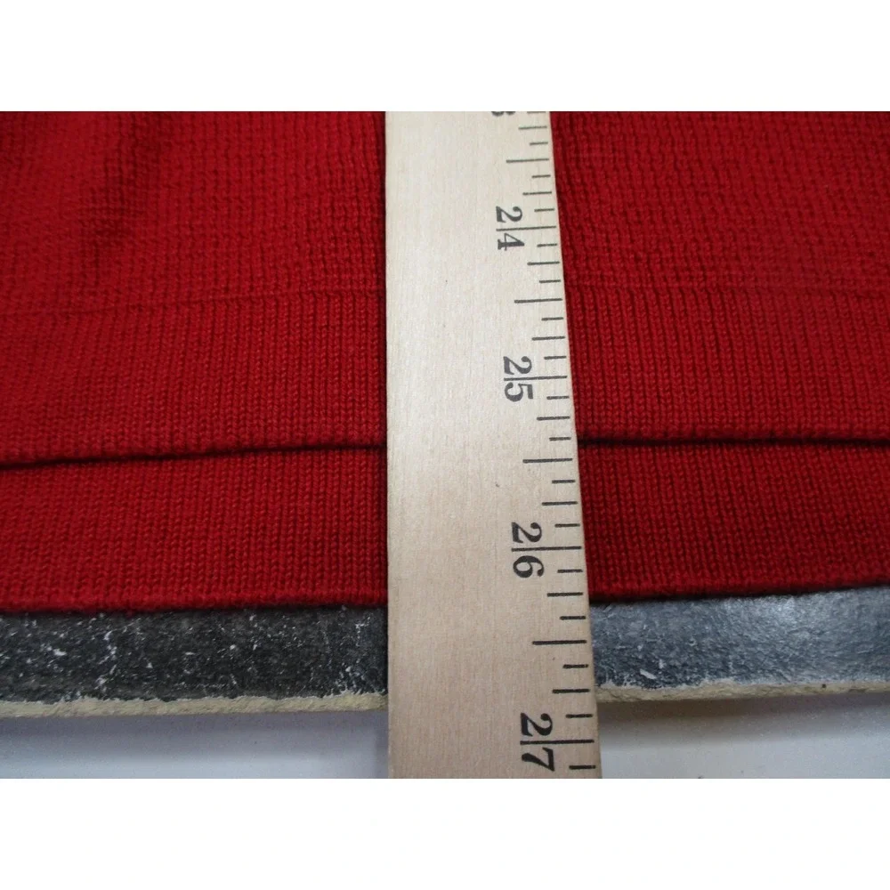Abercrombie & Fitch Sweater Mens XL Red Gray Striped Muscle V Neck Pullover Knit